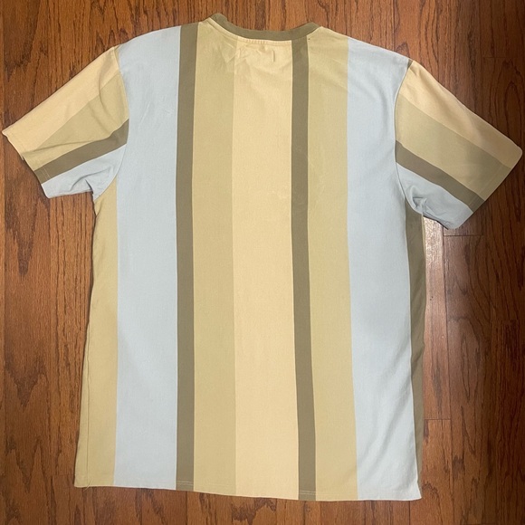 Karl Kani Multicolor Embroidered Big Logo  T-shirt striped blue green size XL - Picture 5 of 7